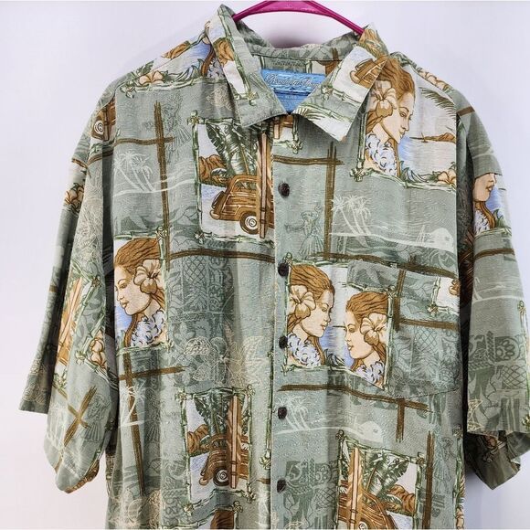Bermuda Bay Mens Silk casual button-down Hawaiian shirt‎ size XL - Picture 4 of 8